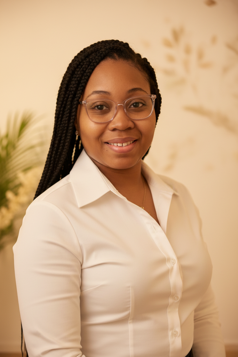 Retrato profesional blusa blanca elegante